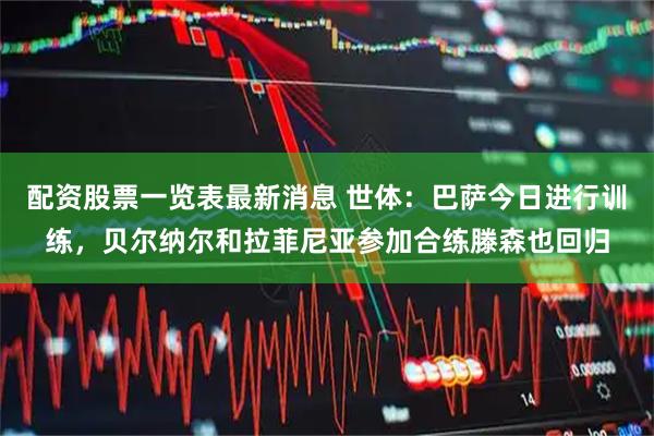 配资股票一览表最新消息 世体：巴萨今日进行训练，贝尔纳尔和拉菲尼亚参加合练滕森也回归